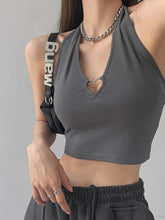 Frauen V Neck Hearted Aushöhlen Halter Camis Tank Tops 2024 Sommer Mode Schlank Cropped Lace Up Leibchen